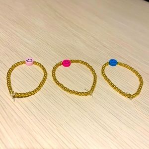 Preppy Gold Smiley Face Bracelets